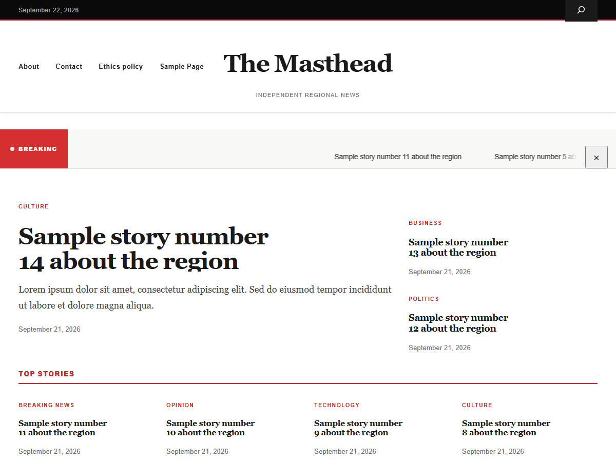 Masthead theme screenshot