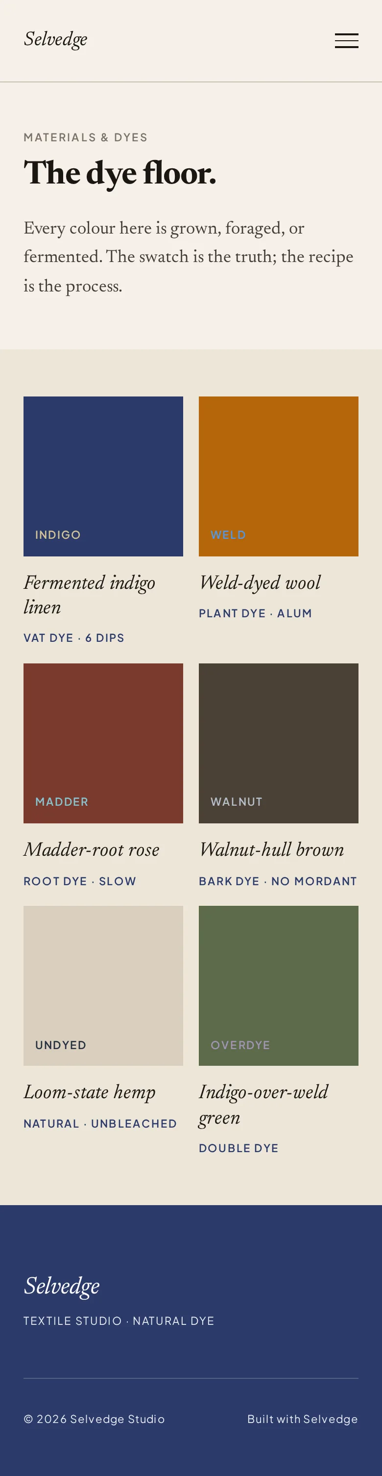 Materials — 390px preview